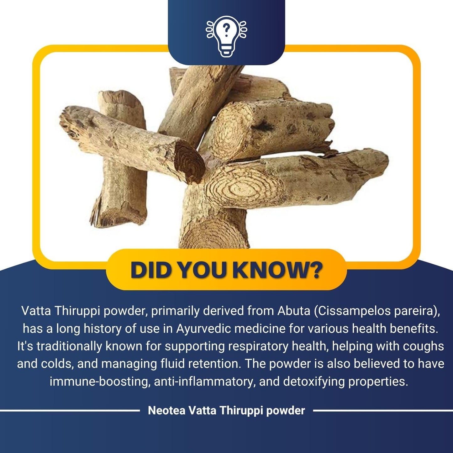 Neotea Vatta Tiruppi Powder | Abuta (Cissampelos Pareira) | Menispermac- image 6