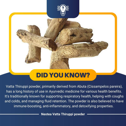 Neotea Vatta Tiruppi Powder | Abuta (Cissampelos Pareira) | Menispermac- image 6
