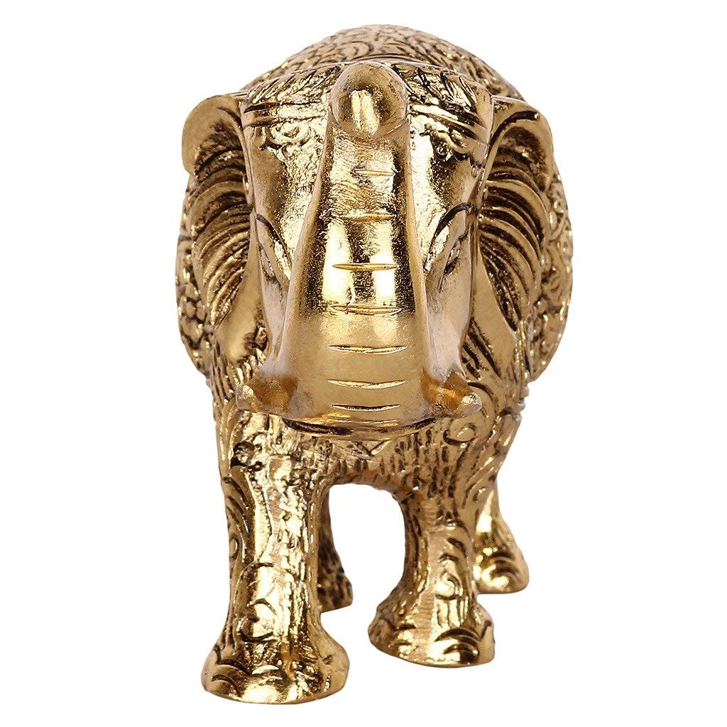 DreamKraft Metal Elephant for Home Décor and Showpiece (12.5x6x9 CM,Gol- image 2
