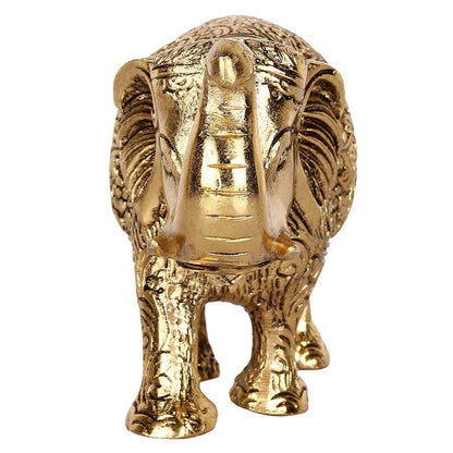 DreamKraft Metal Elephant for Home Décor and Showpiece (12.5x6x9 CM,Gol- image 2