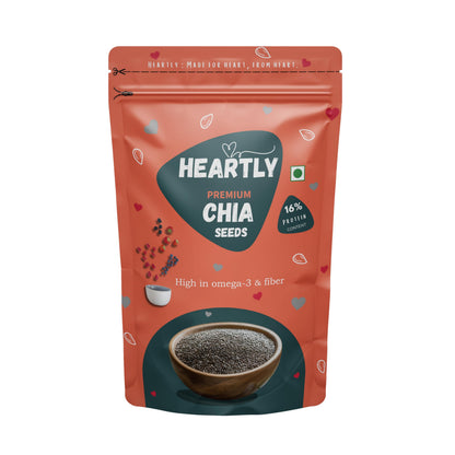 Heartly Chia Seeds 200g- Healthy Raw Seeds | Clean Chia Seeds for Eating | Healthy Snacks | Calcium and Protein Rich Seeds
