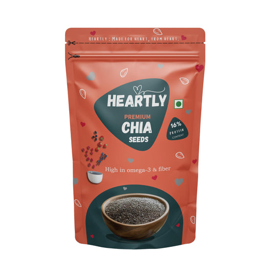 Heartly Chia Seeds 200g- Healthy Raw Seeds | Clean Chia Seeds for Eating | Healthy Snacks | Calcium and Protein Rich Seeds