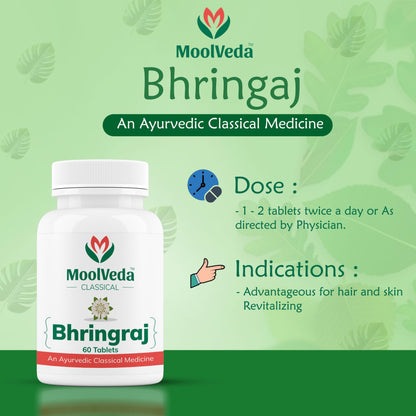 Bhringraj Tablets by Moolveda | Eclipta alba | 500mg (60 Tablets)- image 2