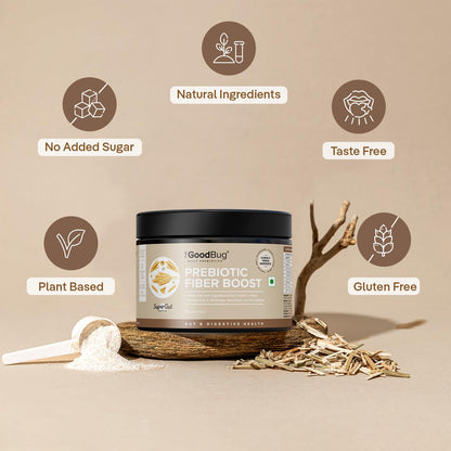 The Good Bug Prebiotic Fiber Boost Powder Improves Digestion Bloating & Gas Relief Natural Fiber Supplement From Green Pea, Chicory Root & Fos Non-Gmo Gluten Free 15 Servings