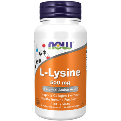 NOW L-Lysine 500 mg,100 Tablets