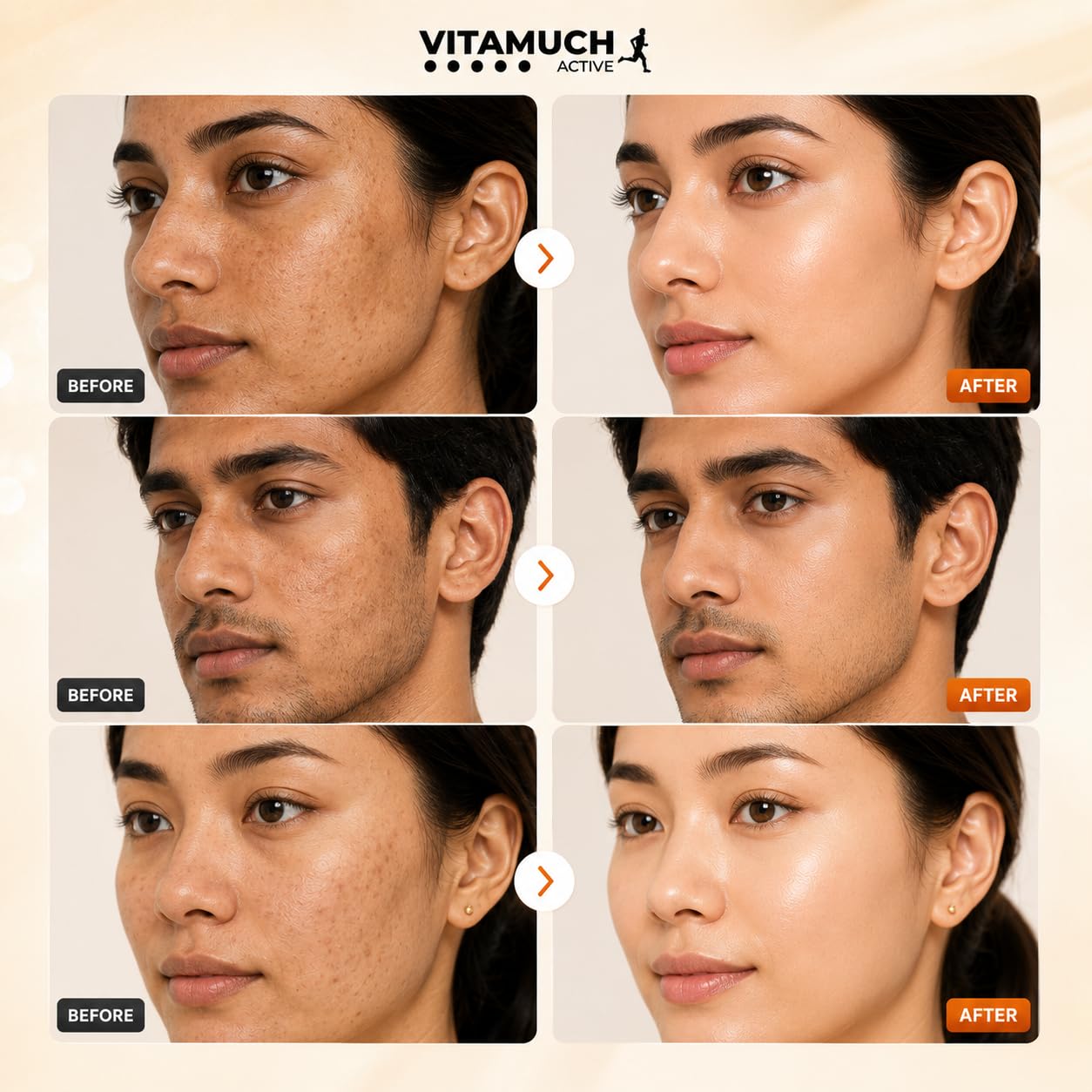 Vitamuch Glow Fizz | Glutathione Effervescent Tablets for Skin Brightening & Anti-Aging | With Hyaluronic Acid & Vitamin C | Drop, Fizz & Drink Formula | (15 Days(Pack of 1), Orange)