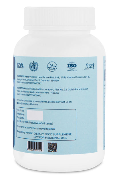 DANAMAYS Magnesium Glycinate 400mg with Vitamin B6 | Premium Daily Wellness Capsules for Relaxation, Restful Sleep | Muscle Comfort and Everyday Balance 120 Capsules everyday care