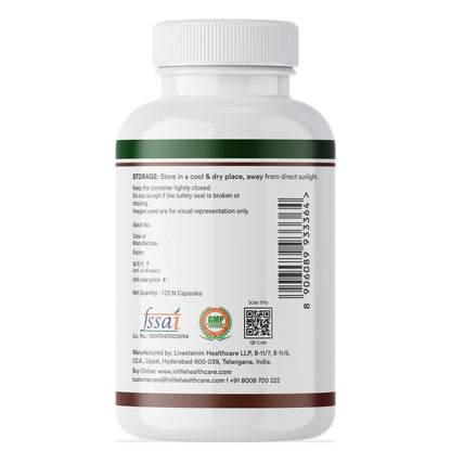 INLIFE Plant Based Vitamin B12 Supplements for Men & Women| Superfood Formula | B12 from Spirulina Extract - 120 Vegetarian Capsules (Pack of 1, 120)