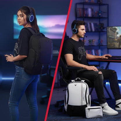 URBAN TRIBE Gamzo 35L Gamers Laptop Backpack for every Genz Z | USB-C Charging | Fits 15.6 Inch Laptop | RGB-Ready Gaming Backpack | Anti-Theft, RFID Safe, Shockproof, Weather-Resistant | Black