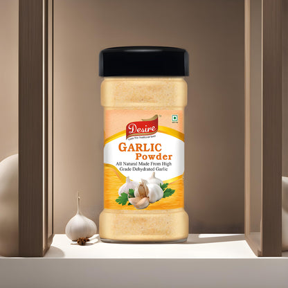 Desire Dehydrated Garlic Powder, 200g | No Additives, Ideal for Cooking, Seasoning, and Baking | Natural Flavor Enhancer
