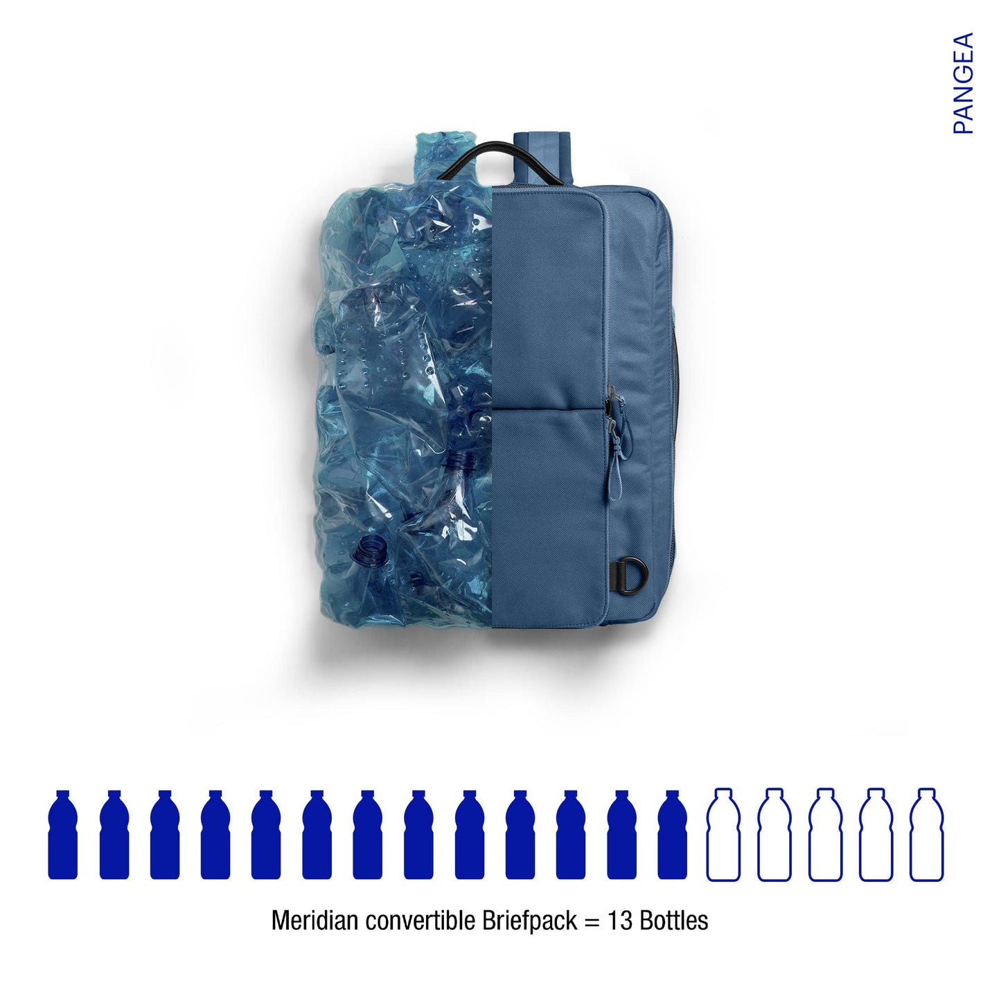 DailyObjects PET Deep Sea Meridian Convertible Briefpack (Backpack + Briefcase) (16L)| 100% Recycled | Fits Laptop Upto 16 Inch | Lightweight Shoulder Backpack | Multiutility Bag with Trolley Sleeve