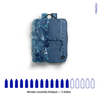 DailyObjects PET Deep Sea Meridian Convertible Briefpack (Backpack + Briefcase) (16L)| 100% Recycled | Fits Laptop Upto 16 Inch | Lightweight Shoulder Backpack | Multiutility Bag with Trolley Sleeve