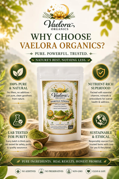 Vaelora Organics Herbal Health Powder Combo (Pack of 3) | Arjun Chal, Ashwagandha & Moringa Powder | 100% Pure & Natural | Immunity Booster, Energy & Wellness Support | Chemical-Free (100g Each)