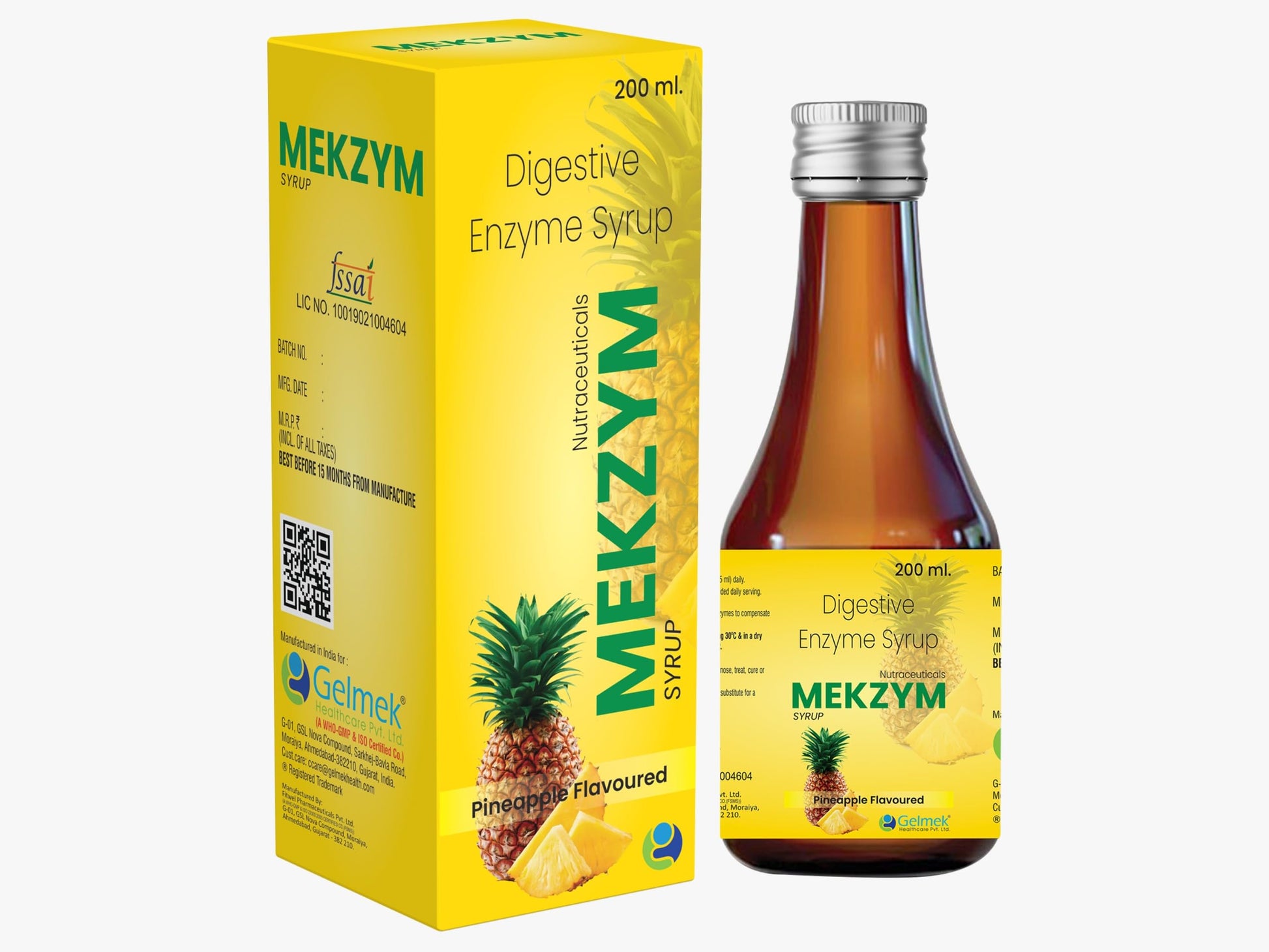 GELMEK Mekzym Syrup – Pack of 2,200 * 2=400ml