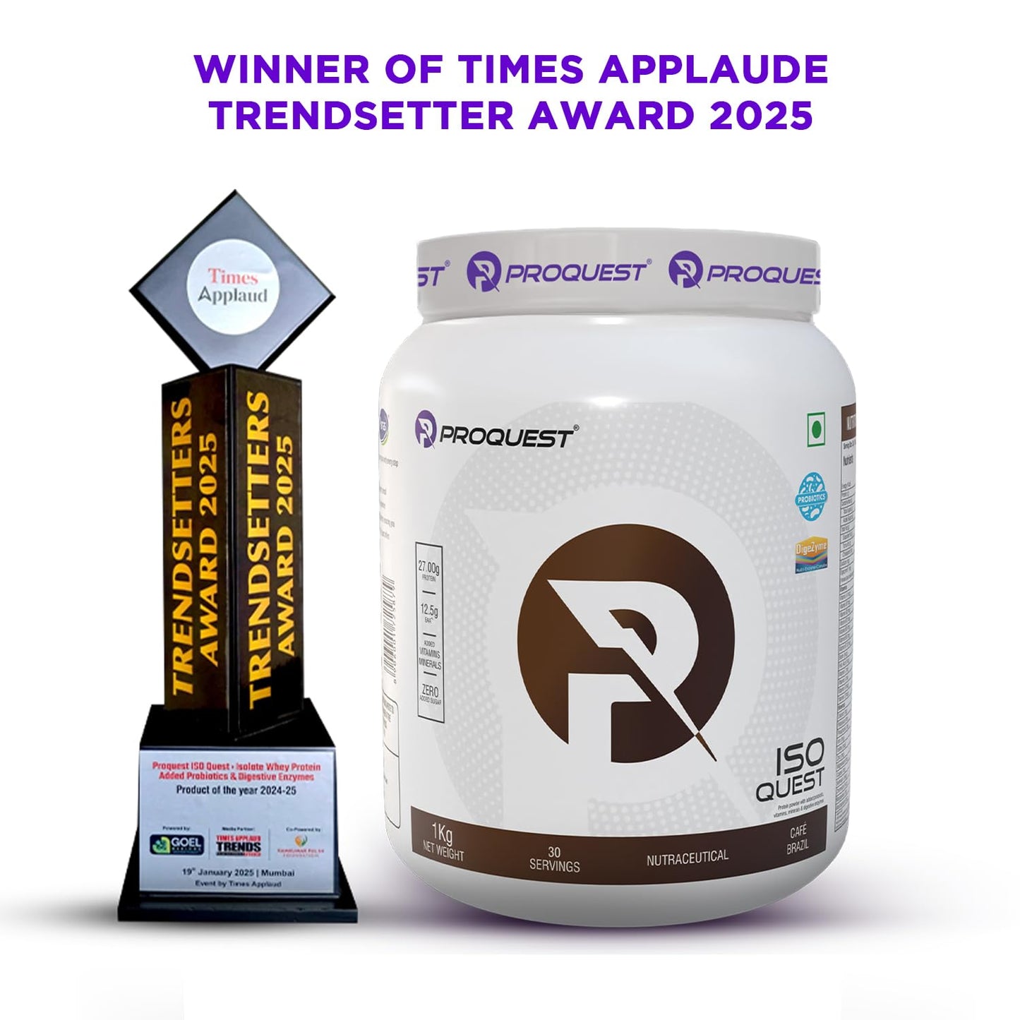 ProQuest Iso Quest Whey Protein Isolate (Café Brazil, 1KG / 2.2 lb / 30- image 2