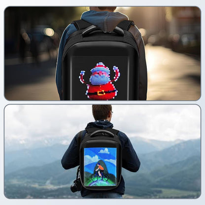 AUTOBABA LED Backpack with Full-color Programmable Screen, App Control Laptop Backpack, Waterproof Luggage Bag for Camping Cycling Travelling, DIY Fashion Backpack