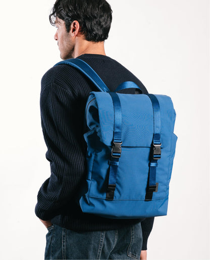 DailyObjects Taiga Backpack (19L) Ultra Light Office/Travel Laptop Backpack (19L) for Men & Women with 15inch Compartment, Water-Repellent, MultiPocket, Bottle Holders with Trolley Strap- Lagoon Blue