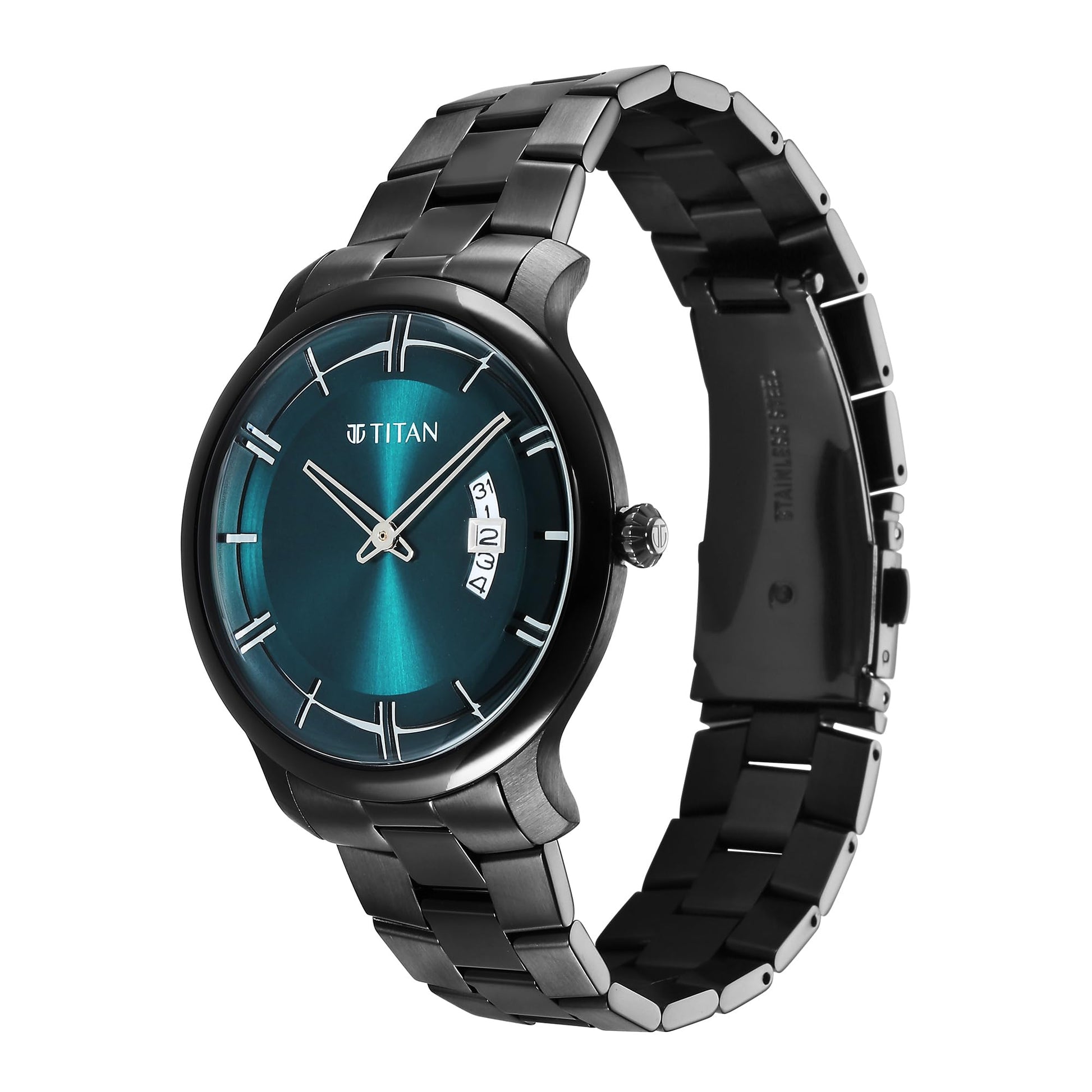 Titan Classic Distincta Green Dial Analog with Date Stainless Steel Str- image 4