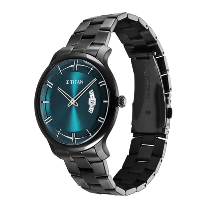 Titan Classic Distincta Green Dial Analog with Date Stainless Steel Str- image 4