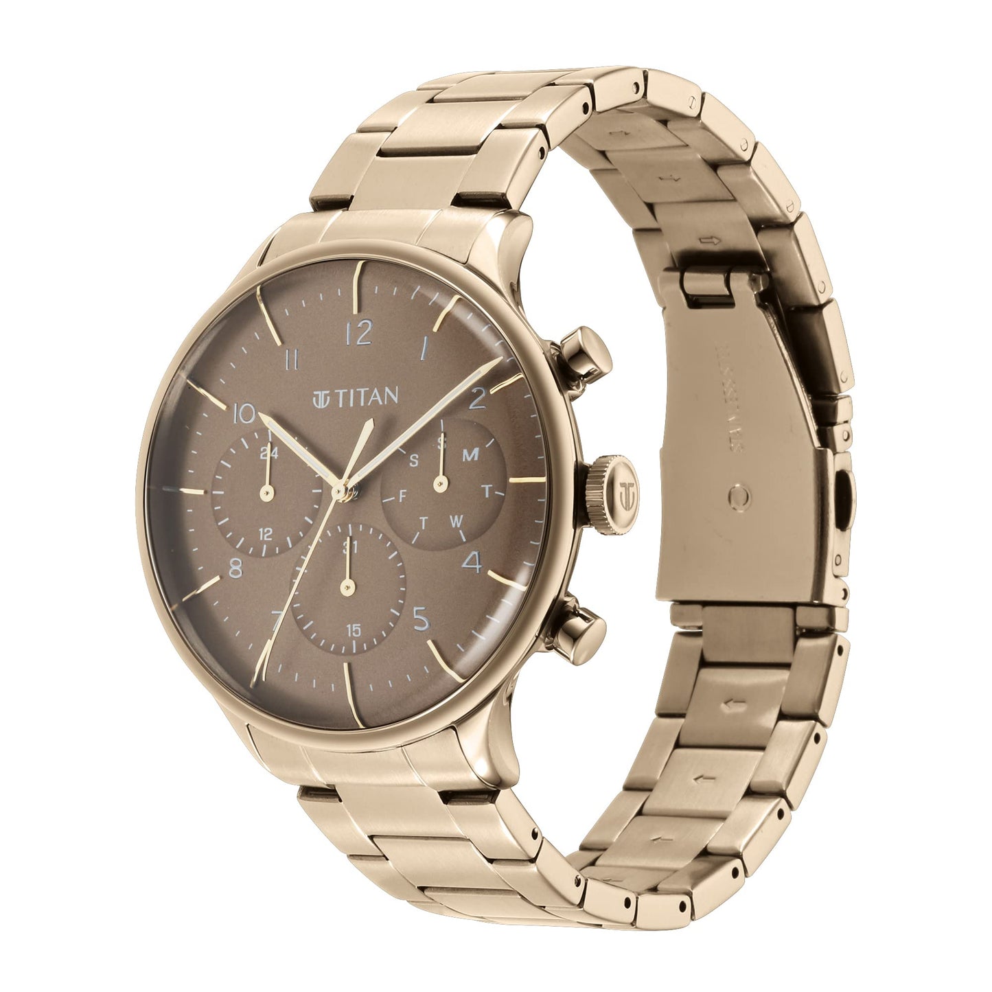 Titan Urban Magic Quartz Multifunction Brown Dial Brown Stainless Steel- image 4