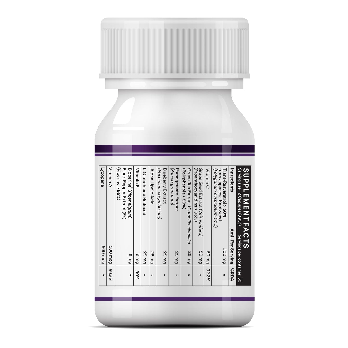 INLIFE Resveratrol Supplements - 750 mg Antioxidant Formula with Japanese Knotweed (Trans-Resveratrol), Grape Seed, Lycopene, Vitamin E & C - 60 Veg Capsules