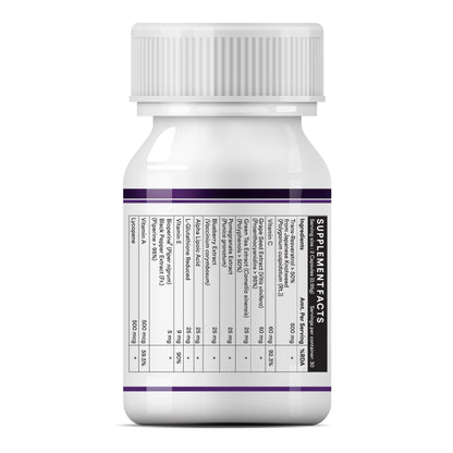 INLIFE Resveratrol Supplements - 750 mg Antioxidant Formula with Japanese Knotweed (Trans-Resveratrol), Grape Seed, Lycopene, Vitamin E & C - 60 Veg Capsules