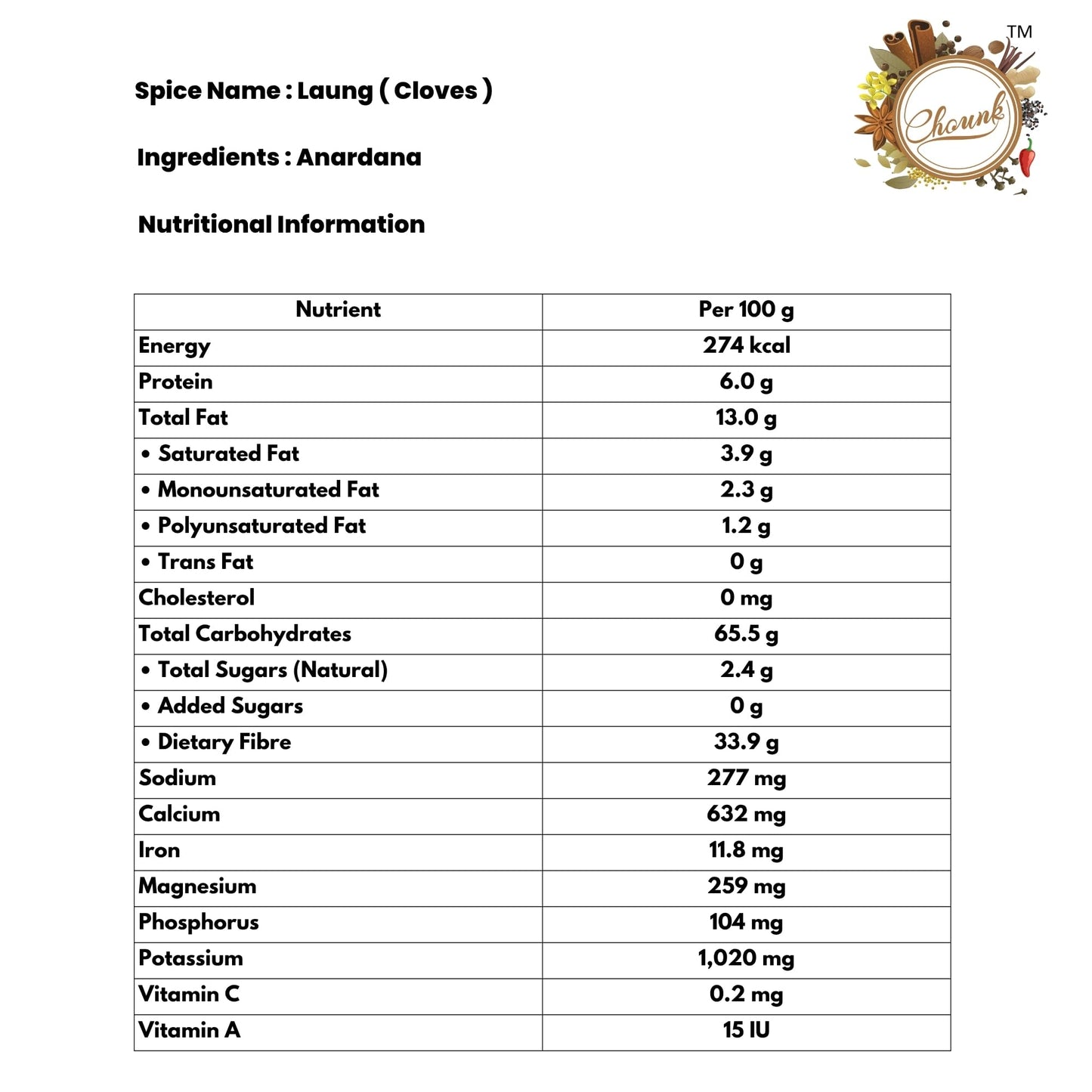 Chounk Special Clove Whole | Natural Lavanga | Khada Masala Laung Cloves | Lavanga Flavorful | Dried Cloves Whole | No Additives or Preservatives | Lavangalu 100 Grams