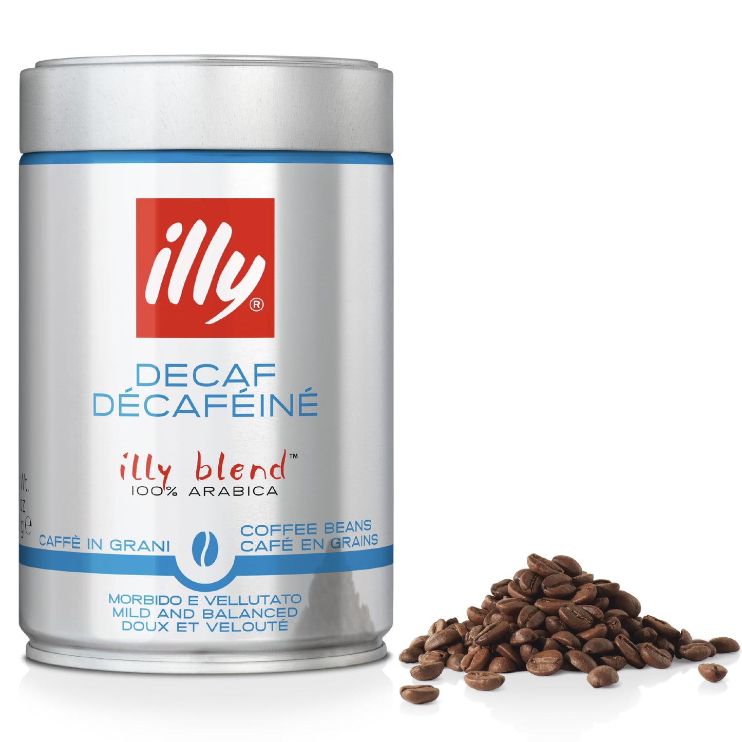 Illy Decaffeinated Coffee Beans, 250g Tin