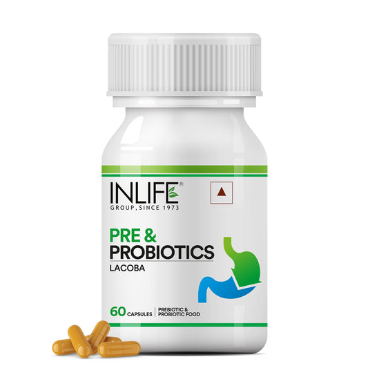 INLIFE Prebiotics and Probiotics Supplement for Men Women - 60 Capsules (Pack of