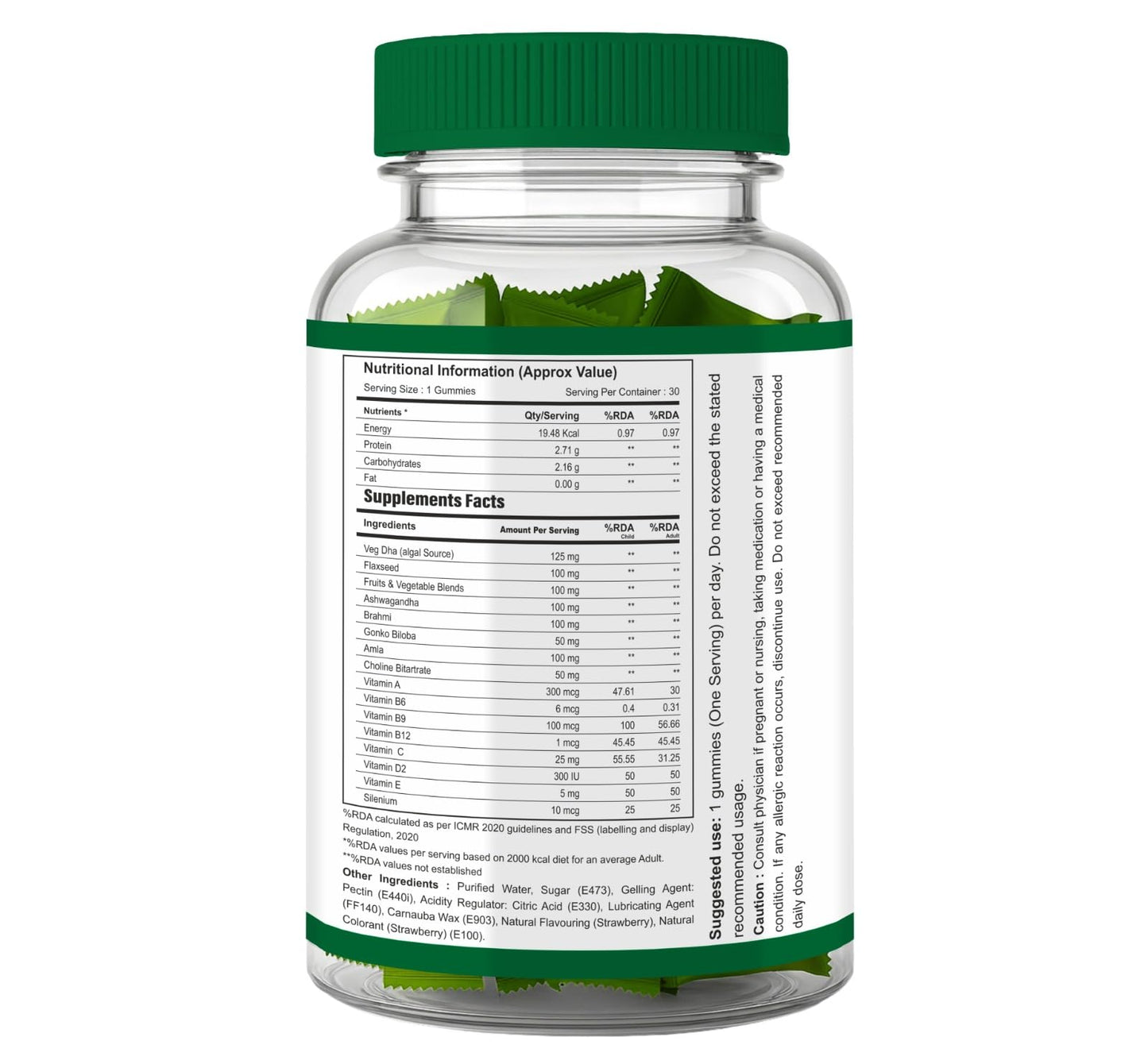Veg Algal Omega 3 with Flaxseed Omega 3-6-9, Herbal Extracts & Essential Vitamins – Plant-Based DHA, Vegetarian Nutrition for Brain, Heart, Eye & Daily Wellness Support Pack of 4