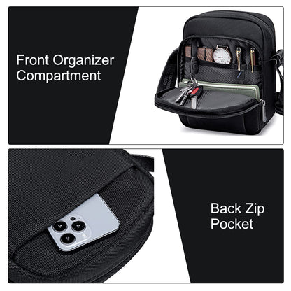 Arctic Hunter Small Sling Bag for Men Office Side Bag for 8.3" iPad Pocket A5 Size Water-resistant 1680D Polyester Messenger Shoulder Bag for Men Cross Bag for Travel Casual, Blue (Black)