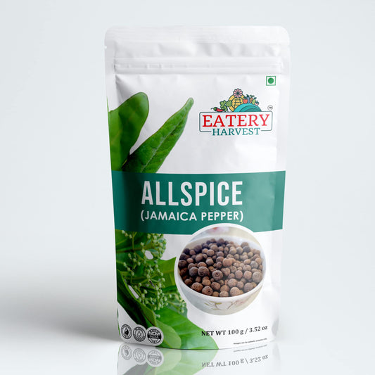 EATERY HARVEST by Saipro Whole Allspice 100 gm, Allspice has flavor of all spices like Clove, Cinnamon, Nutmeg, Mace, Black pepper, best for Caribbean cuisine| Shital Chini| Kabab Chini | Piper Cubeba Linn Cubeb Berries Jamaica Pepper For Seasoning Vegeta
