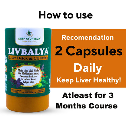 Livbalya Liver Detox Supplement | Supports Liver Health & Detoxification | Herbal Cleanse Formula | 60 Vegan Capsules