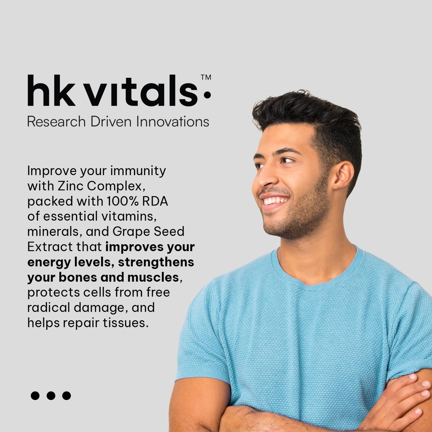 hk vitals 100% Magnesium Glycinate (1880mg) 120 Tablets | For Better Sleep Quality & Muscle Recovery with Zinc Complex (60 Tablets)