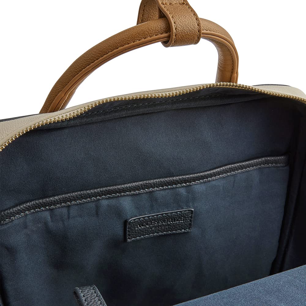 Accessorize London Women's Navy Harrie Vegan Backpack| backpack bags for women stylish |Work bag for woman |women latest Office/Travel bag