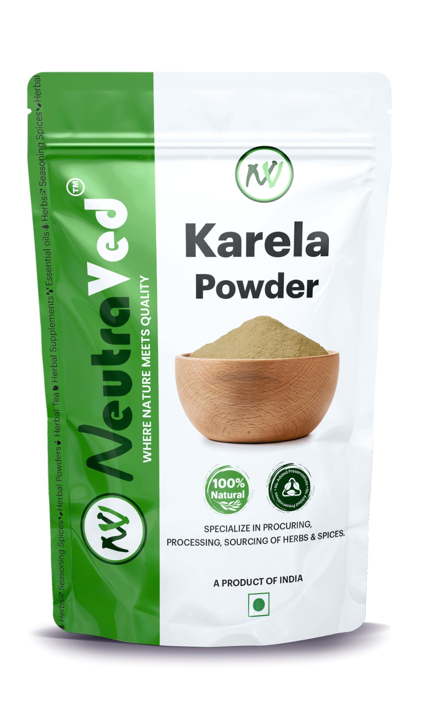 NeutraVed Karela Powder (200g) | Pure Bitter Melon Powder for Healthy Metabolism & Glucose Balance | Sun-Dried Bitter Gourd (Momordica Charantia) for Blood Purification & Liver Detox | Edible Grade Raw Herb