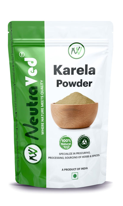 NeutraVed Karela Powder (200g) | Pure Bitter Melon Powder for Healthy Metabolism & Glucose Balance | Sun-Dried Bitter Gourd (Momordica Charantia) for Blood Purification & Liver Detox | Edible Grade Raw Herb
