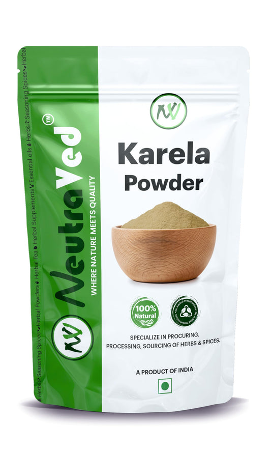 NeutraVed Karela Powder (200g) | Pure Bitter Melon Powder for Healthy Metabolism & Glucose Balance | Sun-Dried Bitter Gourd (Momordica Charantia) for Blood Purification & Liver Detox | Edible Grade Raw Herb