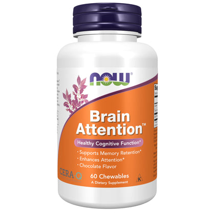 Now Foods Brain Attention, 60 Chewables