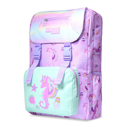 HAMSTER LONDON Twinkle Horn Unicorn Backpack Jumbo –15.9L Spacious Purple Backpack| Durable PU Material, Water-Resistant | 3 Zipped Compartments & Padded Straps(L12cm x W5cm x H17cm)