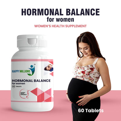 HappyMillions Hormonal Balance Tablets for Women Supports Menstrual Health, Hormonal Stability, and Well-being With Shatavari, Methi, Kalonji & Ashoka 2 Tablets Daily For Healthcare Advised 500 mg, 60 Tablets