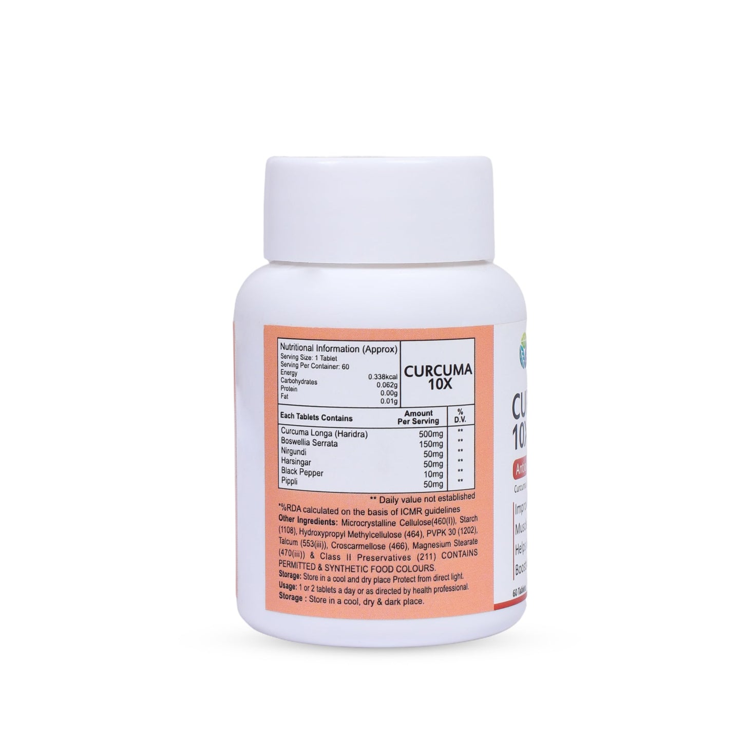 Natureleaf Curcuma10X | High Strength Curcumin Support | Joint & Mobility Support | Helps Reduce Inflammation | Supports Immunity | Enhanced Absorption Formula | 60 Tablets