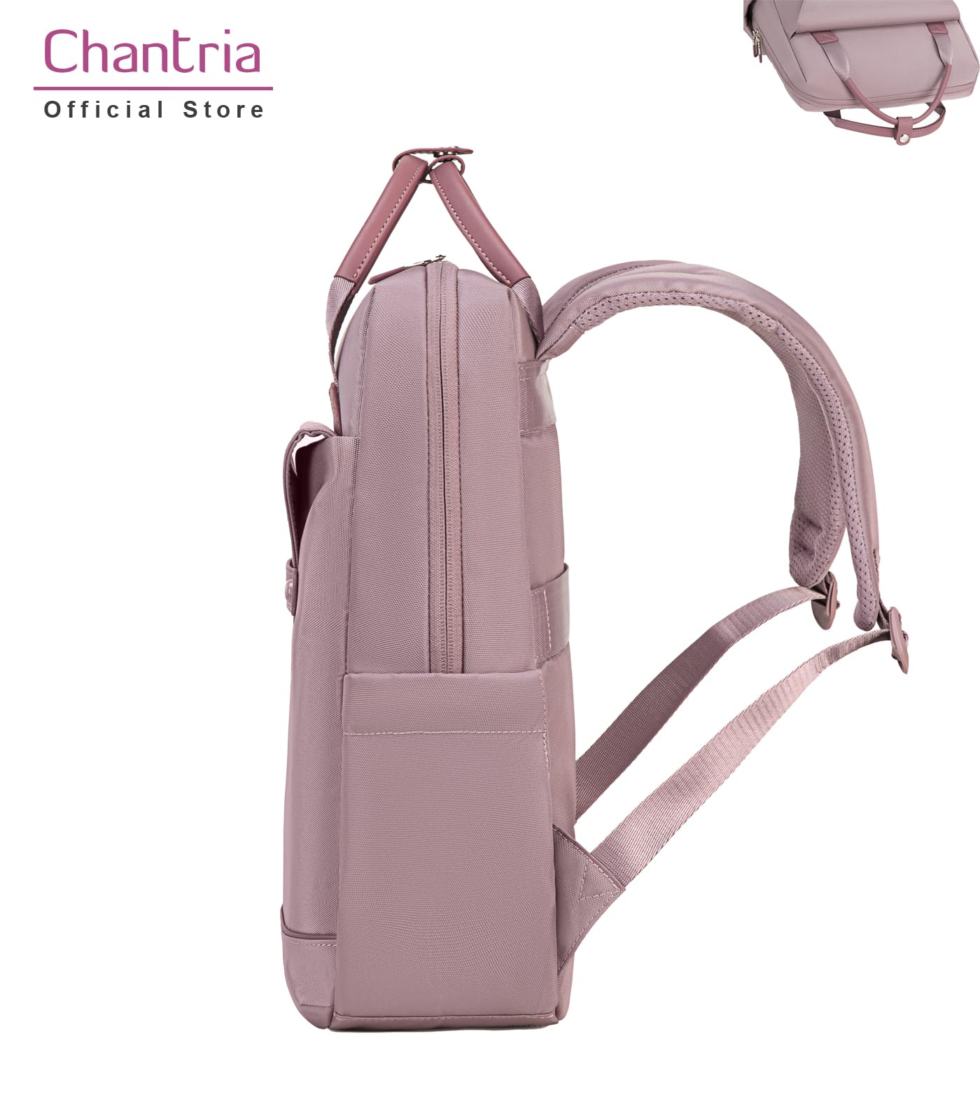 Chantria Casual Backpack for Women Stylish 13L Small Backpack fit 14 inch Laptop Compact Daypack Polyester Multi-pockets for Office Casual and Shopping