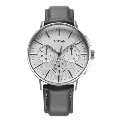 Titan Analog Silver White Dial Men's Watch-90200SL01- image 5