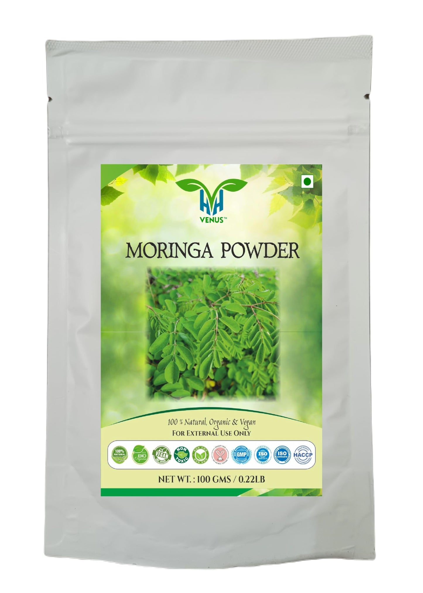 VENUS Unisex Moringa Leaf Powder For Hair Care | Natural - 100% Ground Moringa Oleifera Leaves (100 Grams)