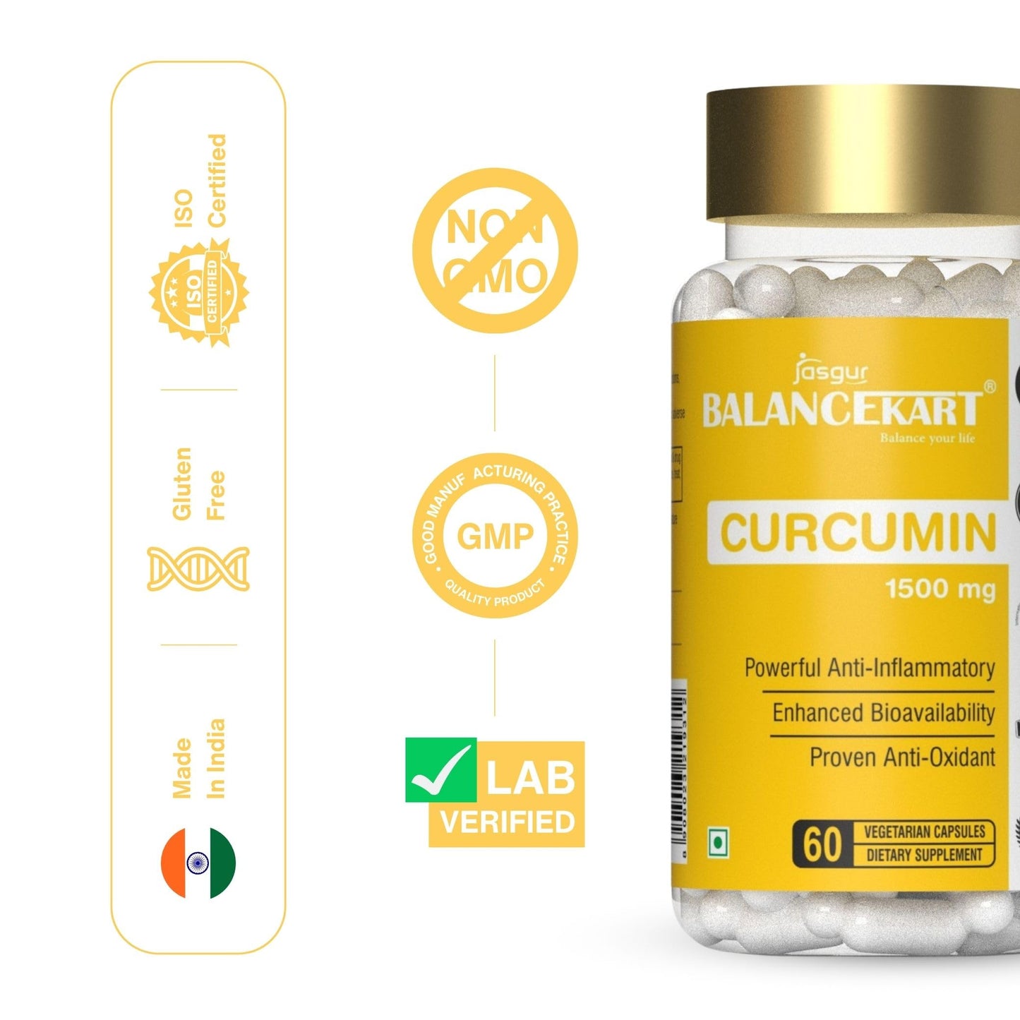 Balancekart Curcumin Capsules 1500mg With 95% Curcuminoids, Helps in Sk- image 8