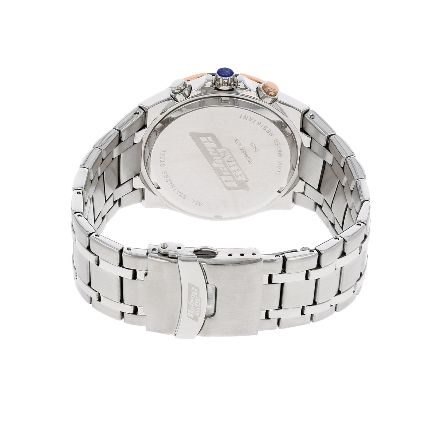 Titan Octane Chronograph Black Dial Stainless Steel Strap Watch for Men- image 3