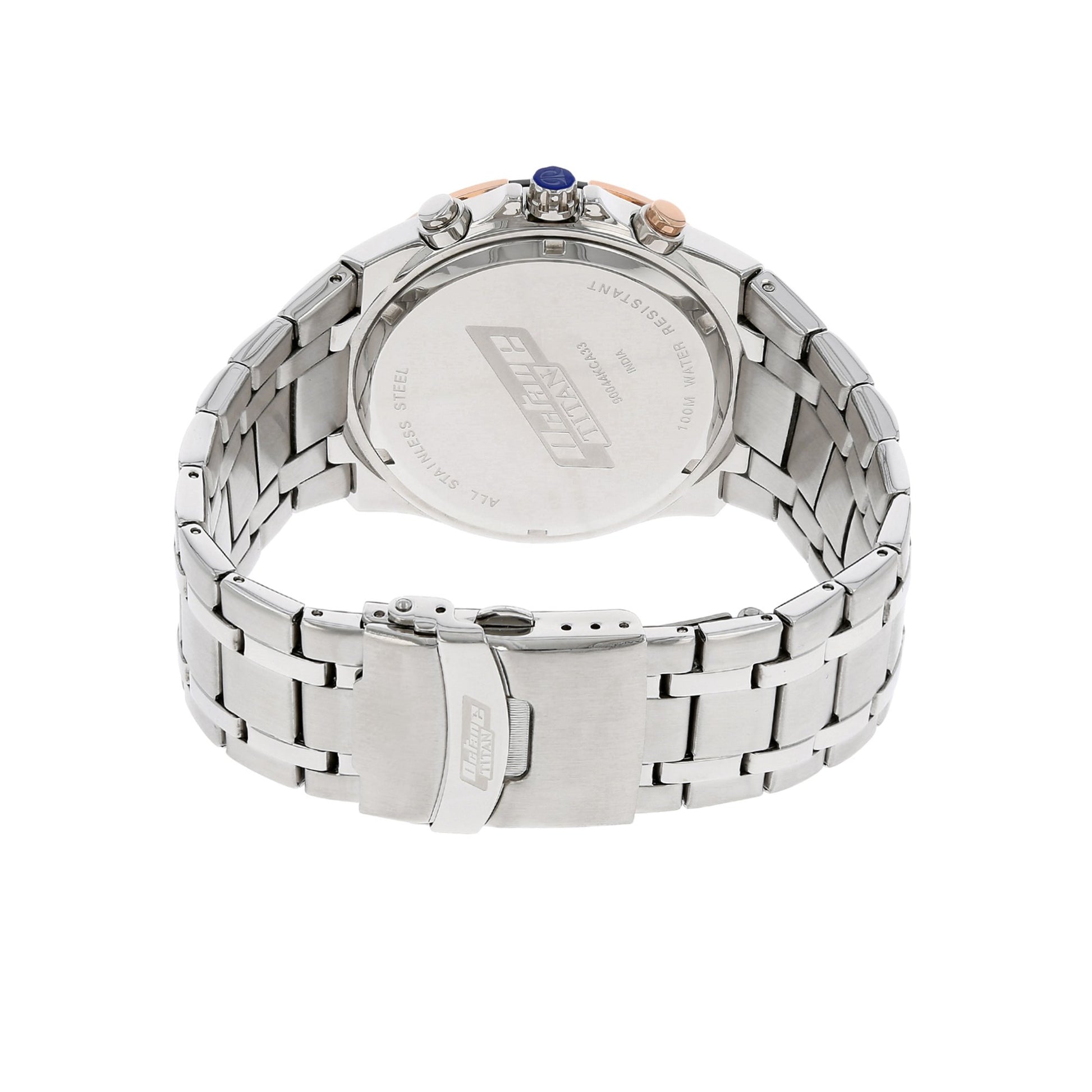 Titan Octane Chronograph Black Dial Stainless Steel Strap Watch for Men- image 3