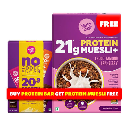 Yogabar 20 grams Protein Bars Variety Pack of 5 X 70 grams Each (350 grams) & 21