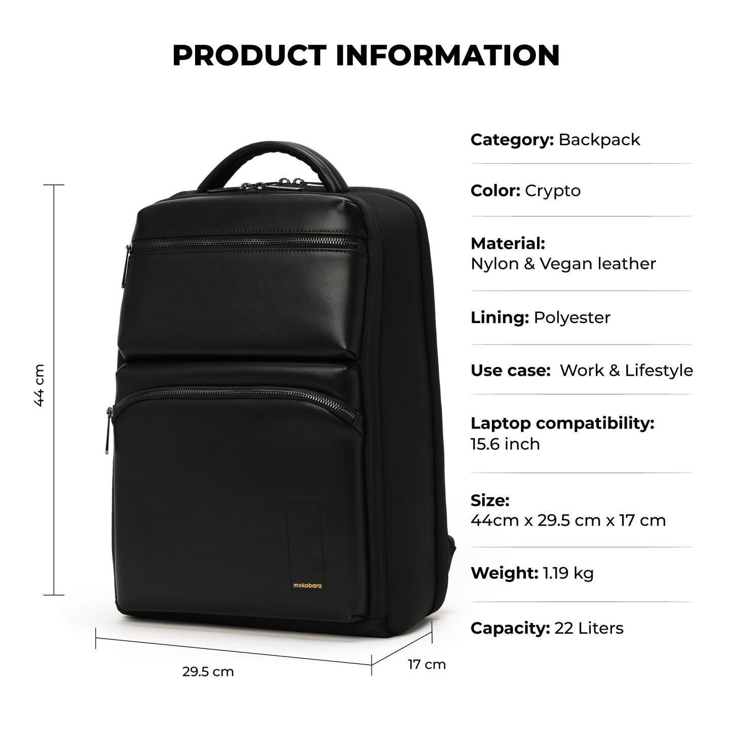 MOKOBARA The Radio Backpack Water-Resistant 15.6" Laptop Bag with Luggage Sleeve for Work, Travel, and Daily Use - Suitable for Men and Women (Money Moves, Black)